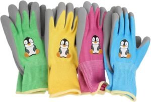 Yardwe 4 Pairs Gardening Gloves Yard Work Gloves Latex Garden Gloves for Youth Girls Boys XXS