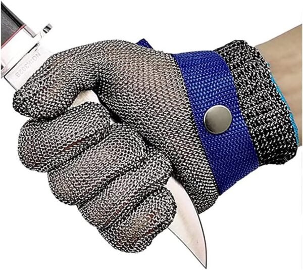 Outdoor Gardening Work Gloves Metal Wire Cut Resistant Gloves, Safety Stab Resistant Gloves for Kitchen Slicing (Size : 1pcs/xs)