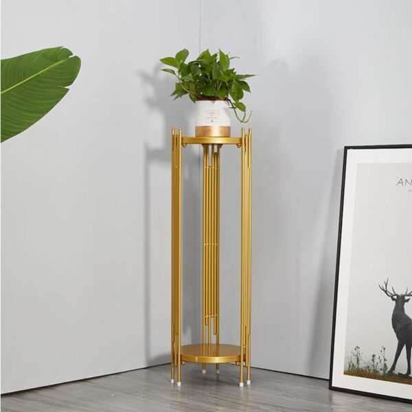 Removable Plants Stand Indoor Modern Tall Display Rack Potted Plant Holder Sturdy Flower Pot Shelf for House Apartment Balcony Golden Height 90cm(35inch)