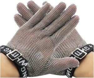 2 PCS Stainless Steel Cut Resistant Gloves, Home Kitchen Gardening Men and Women Safety Work Chain Gloves (Size : S/2 PCS)