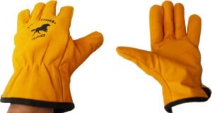 CHALLENGER Large Heavy-Duty Smooth Leather All-Purpose Working Gardening Gloves 101TS05