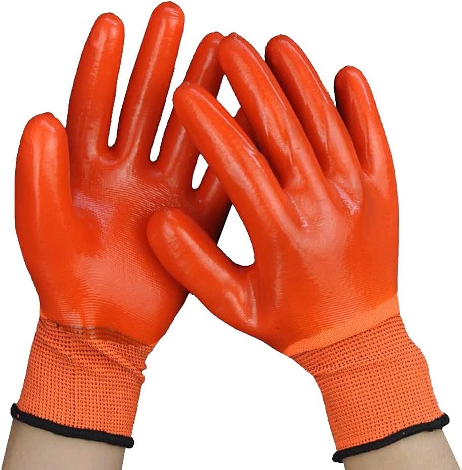 FUFU Gloves Waterproof Garden Work Gloves, Double Latex Coated Nylon FUFU Gloves Waterproof Garden Work Gloves, Double Latex Coated Nylon Comfortable Fit for Gardening Fishing Cleaning Multi-Purpose