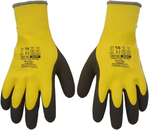 FUFU Gloves Waterproof Work Gloves, Double Layer Latex Coating Gardening Gloves, Garden Outdoor Work Gloves (Size : M)