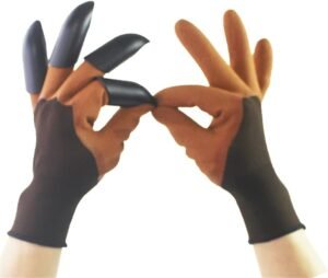 Gardening Gloves,5 Pairs of Latex Digging Gloves for Garden Digging, Garden Planting Gloves with Claws-Yellow Left Hand Claw