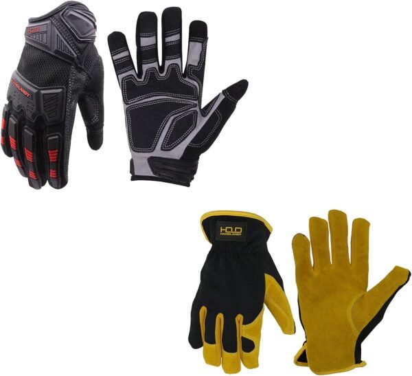 HANDLANDY Durable Gardening Gloves & Impact Resistant Work Gloves