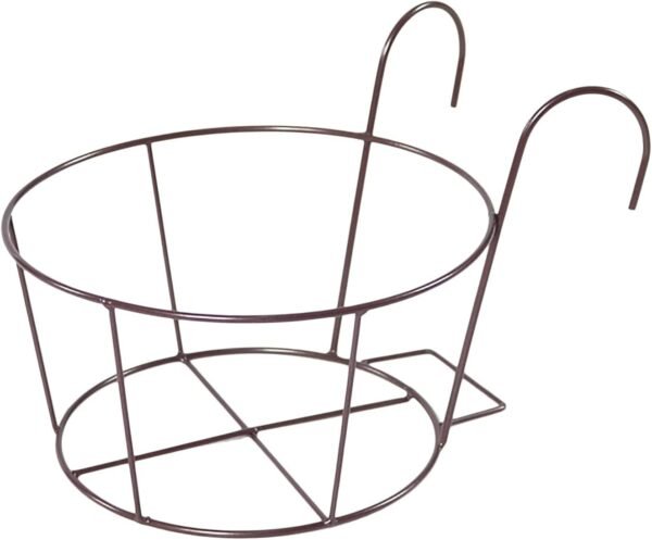 Iron Hanging Planters for Outdoor Plants Over The Rail Hanging Bucket Flower Pot Fence Planters Plants Shelf Container for Patio Balcony Outside Garden Indoor Plants