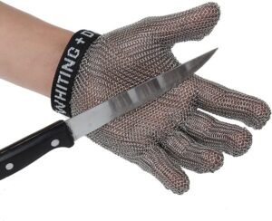 Metal Cut-Resistant Gloves, Kitchen Gardening Woodcarving Safety Work Gloves, Stainless Steel Chain Armor Gloves, (Size : 1 pcs/M)