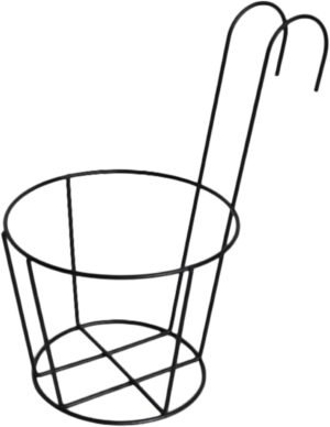 POPETPOP Hanging Flower Pot Stand Indoor Hanging Planters Outdoor Plant Stand Balcony Planter Railing Plant Hanger Plant Holders for outside Apartment Balcony Decor Flower Pot Holder