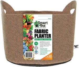 Smart Pots 7-Gallon Smart Pot Soft-Sided Container, Tan with Cut handles