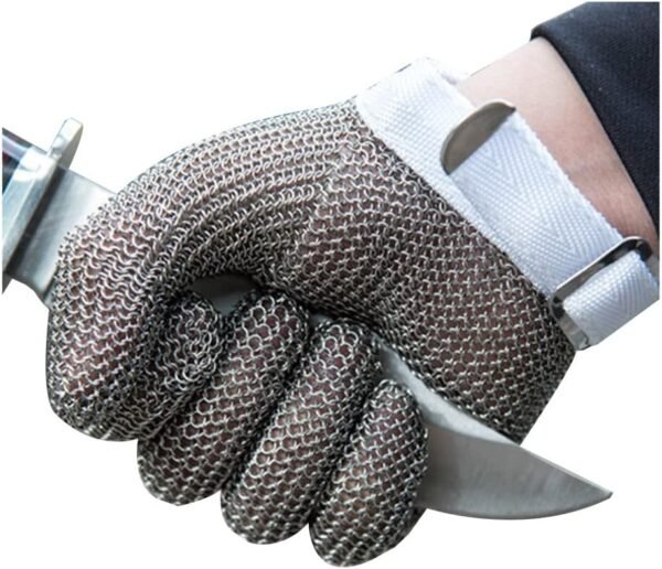 Stainless Steel Cut-Resistant Gloves, Food Clip Safety Chain Armor Gloves, for Kitchen, Dining, Gardening Woodcarving (Size : 1pcs/xs)